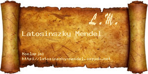 Latosinszky Mendel névjegykártya